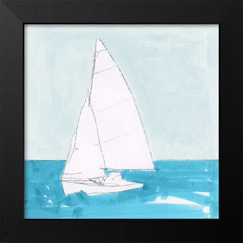 Clear Sky Sail  Black Modern Wood Framed Art Print by Cartissi