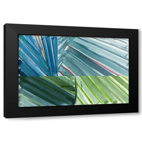 Botanical Green I Black Modern Wood Framed Art Print by Cartissi