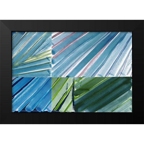 Botanical Green II Black Modern Wood Framed Art Print by Cartissi
