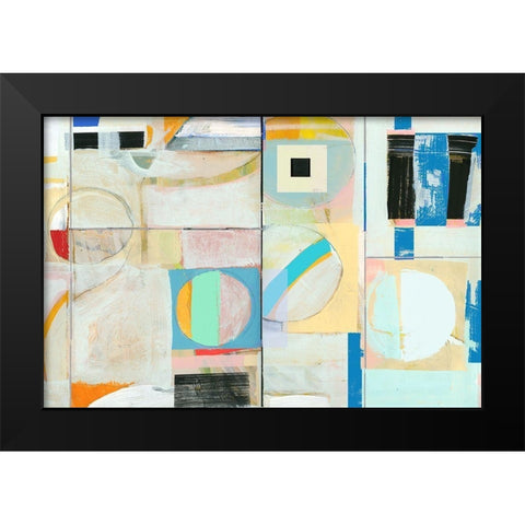 City Grid II Black Modern Wood Framed Art Print by Cartissi