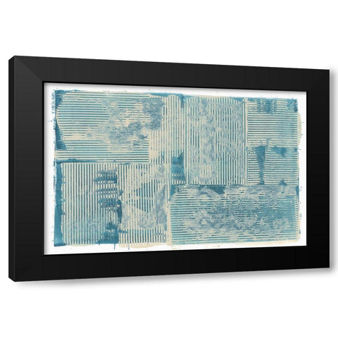 Teal Linework III Black Modern Wood Framed Art Print by Cartissi