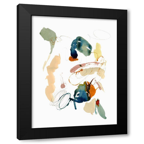 Wide Swirl I Black Modern Wood Framed Art Print by Cartissi