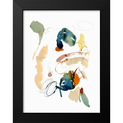 Wide Swirl I Black Modern Wood Framed Art Print by Cartissi