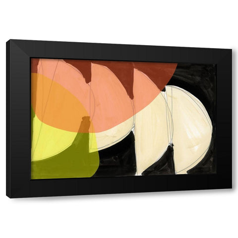 Four Semi Moons I  Black Modern Wood Framed Art Print by Cartissi