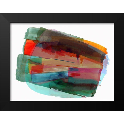 Rainbow Blast I  Black Modern Wood Framed Art Print by Cartissi