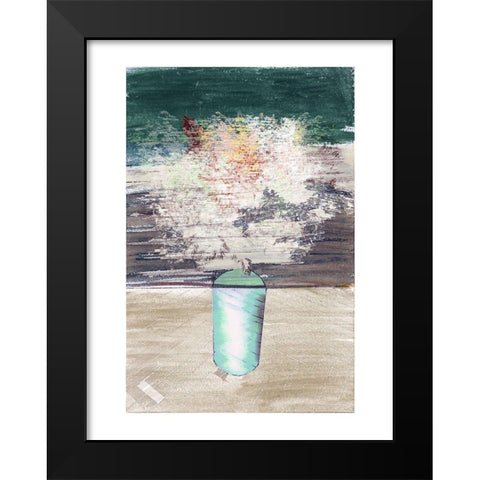 Dried Florals II Black Modern Wood Framed Art Print by Cartissi
