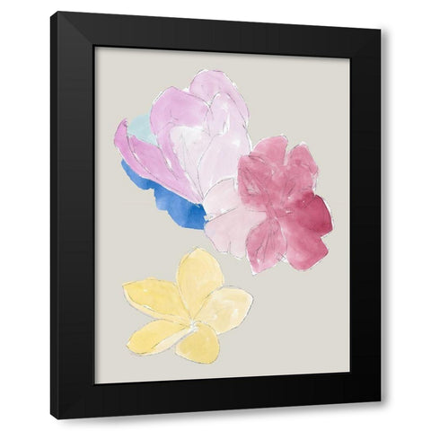 Floral Block IÂ  Black Modern Wood Framed Art Print by Cartissi
