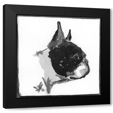 Boston Terrier Black Modern Wood Framed Art Print by Cartissi