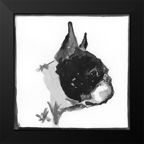 Boston Terrier Black Modern Wood Framed Art Print by Cartissi