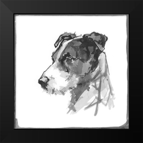 Fox Terrier  Black Modern Wood Framed Art Print by Cartissi