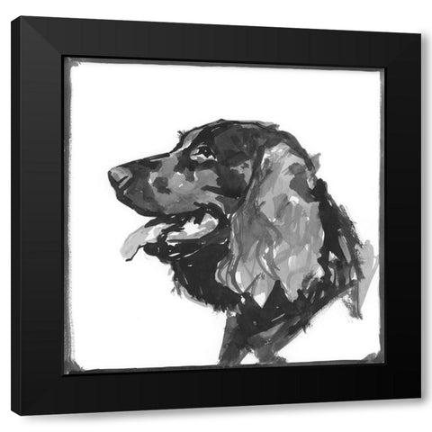 Spaniel Black Modern Wood Framed Art Print with Double Matting by Cartissi