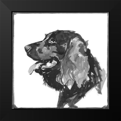 Spaniel Black Modern Wood Framed Art Print by Cartissi