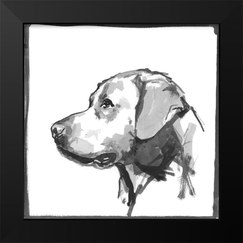 Golden Retriver Black Modern Wood Framed Art Print by Cartissi