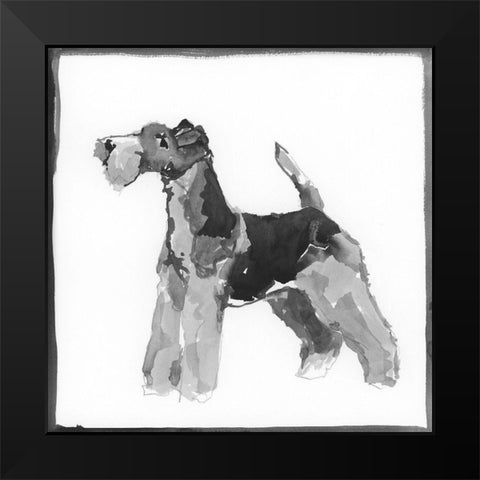 Terrier Black Modern Wood Framed Art Print by Cartissi