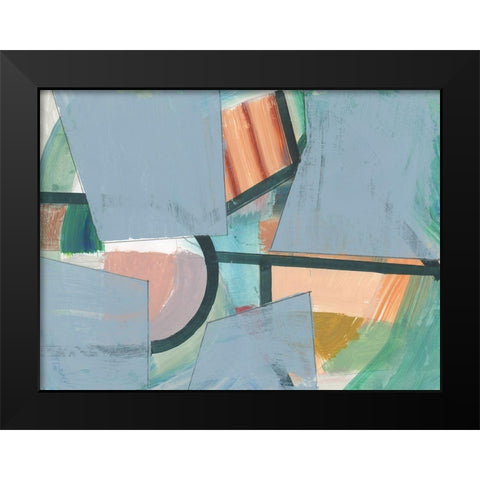 Blueblock I  Black Modern Wood Framed Art Print by Cartissi