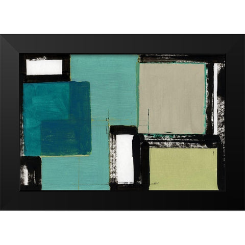 New Emerald I  Black Modern Wood Framed Art Print by Cartissi