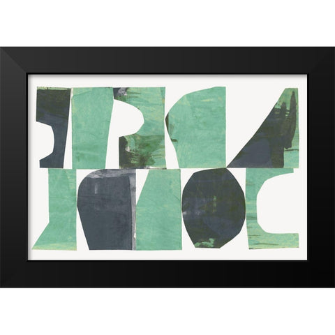New Green I  Black Modern Wood Framed Art Print by Cartissi