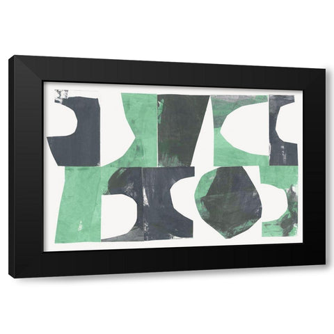 New Green II  Black Modern Wood Framed Art Print with Double Matting by Cartissi