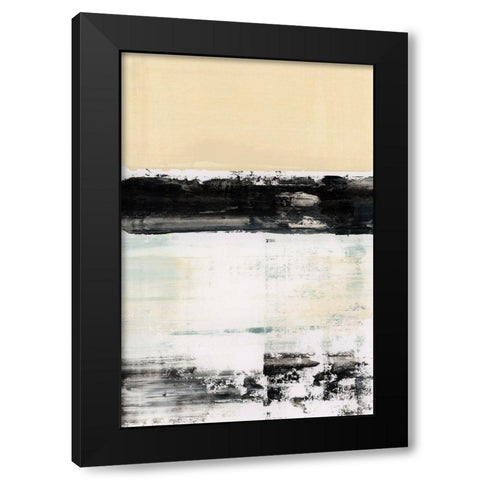 Block Standing II Black Modern Wood Framed Art Print with Double Matting by Cartissi