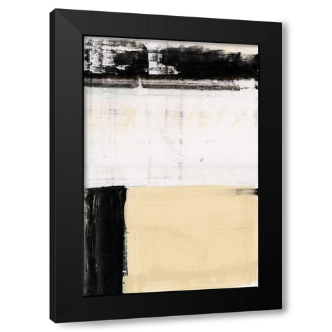 Block Standing III Black Modern Wood Framed Art Print with Double Matting by Cartissi