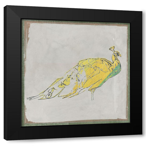 Exotic Bird II Black Modern Wood Framed Art Print with Double Matting by Cartissi