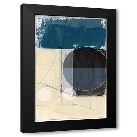 Bluff Block III Black Modern Wood Framed Art Print with Double Matting by cartissi