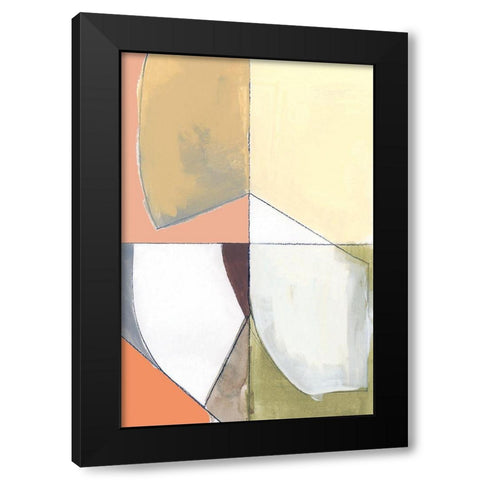 Creamsicle Shapes I  Black Modern Wood Framed Art Print with Double Matting by Cartissi