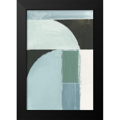 Curved Stream I Black Modern Wood Framed Art Print by Cartissi
