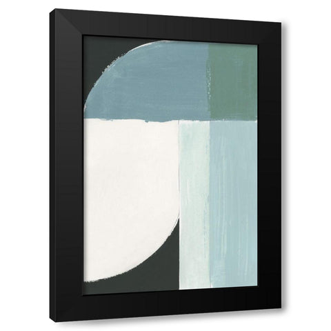 Curved Stream II  Black Modern Wood Framed Art Print with Double Matting by Cartissi