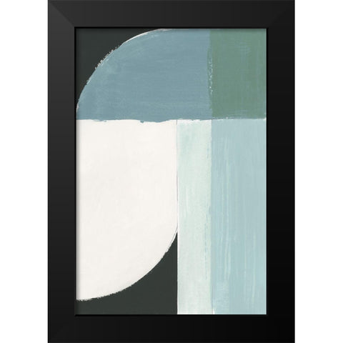 Curved Stream II  Black Modern Wood Framed Art Print by Cartissi