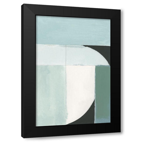 Curved Stream III Black Modern Wood Framed Art Print with Double Matting by Cartissi
