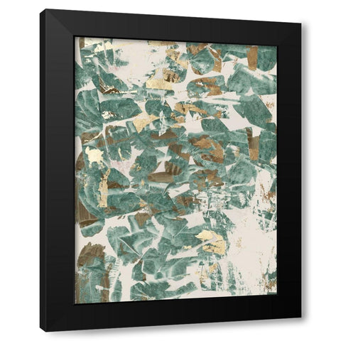 Golden Flakes II Black Modern Wood Framed Art Print with Double Matting by Cartissi