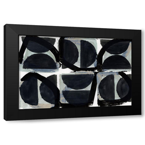 Dancing Block Black Modern Wood Framed Art Print with Double Matting by Cartissi