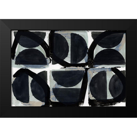 Dancing Block Black Modern Wood Framed Art Print by Cartissi
