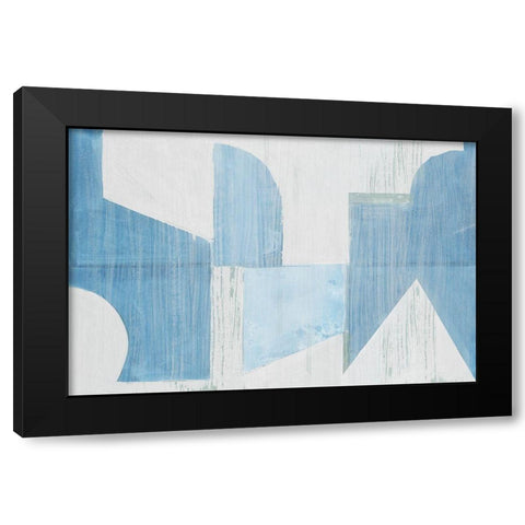 Midway Blue I  Black Modern Wood Framed Art Print with Double Matting by Cartissi