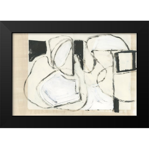 Settling Shapes I Black Modern Wood Framed Art Print by Cartissi