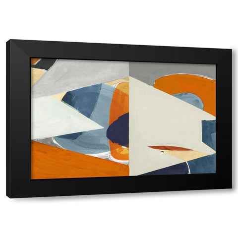 Overlapping Shapes I  Black Modern Wood Framed Art Print by Cartissi