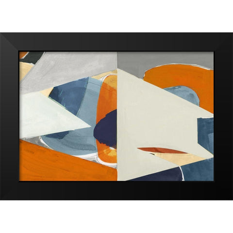 Overlapping Shapes I  Black Modern Wood Framed Art Print by Cartissi