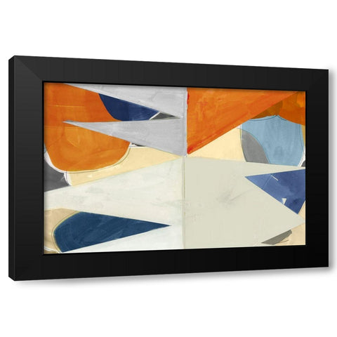 Overlapping Shapes II Black Modern Wood Framed Art Print by Cartissi