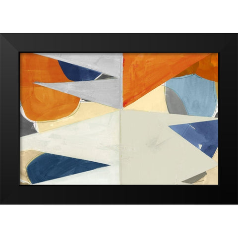 Overlapping Shapes II Black Modern Wood Framed Art Print by Cartissi