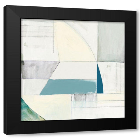 White Shapes I  Black Modern Wood Framed Art Print by Cartissi
