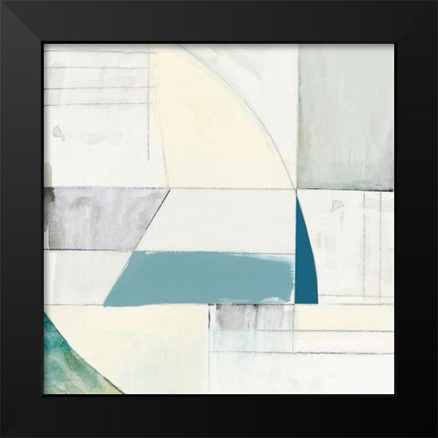 White Shapes I  Black Modern Wood Framed Art Print by Cartissi