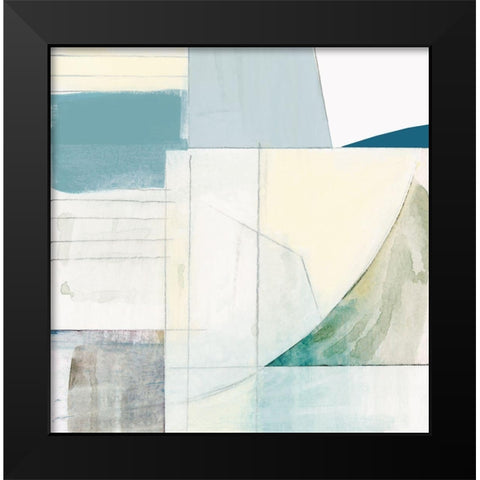 White Shapes II  Black Modern Wood Framed Art Print by Cartissi