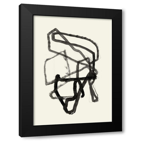 Conte I  Black Modern Wood Framed Art Print with Double Matting by Cartissi