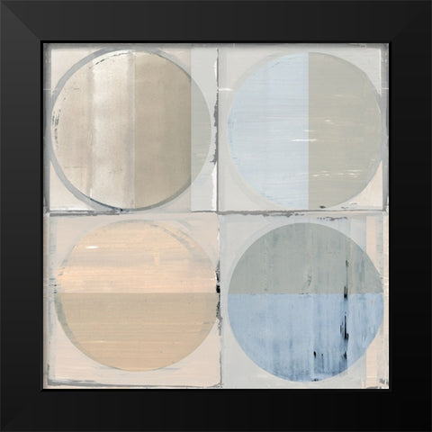 Circle Tiles I Black Modern Wood Framed Art Print by Cartissi