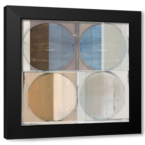 Circle Tiles II Black Modern Wood Framed Art Print by Cartissi