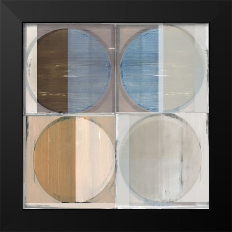 Circle Tiles II Black Modern Wood Framed Art Print by Cartissi