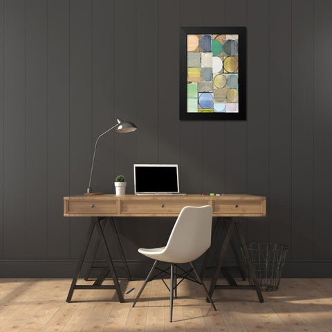 Pastel Tiles II Black Modern Wood Framed Art Print by Cartissi