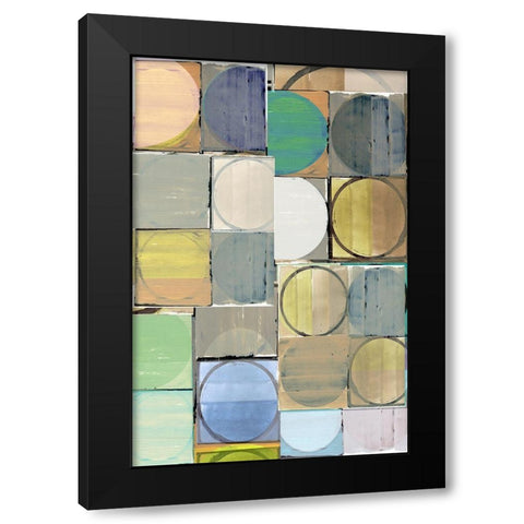 Pastel Tiles II Black Modern Wood Framed Art Print by Cartissi