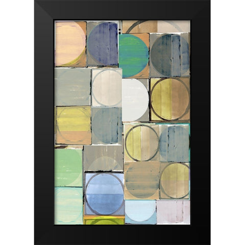 Pastel Tiles II Black Modern Wood Framed Art Print by Cartissi
